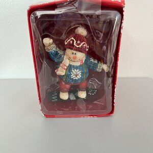 Department 56 Snowman Christmas Ornament With‎ Snowboard RARE